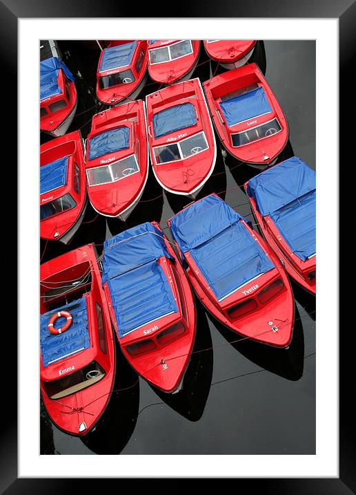 Red Boats Framed Mounted Print by Tony Bates