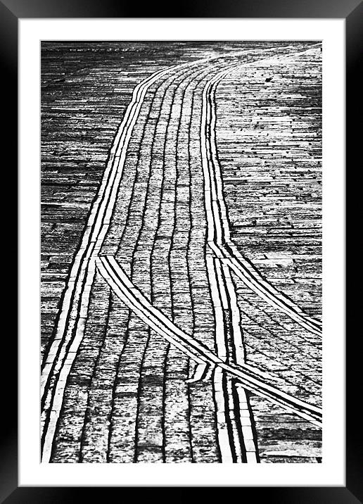 Cobbled street Framed Mounted Print by Tony Bates