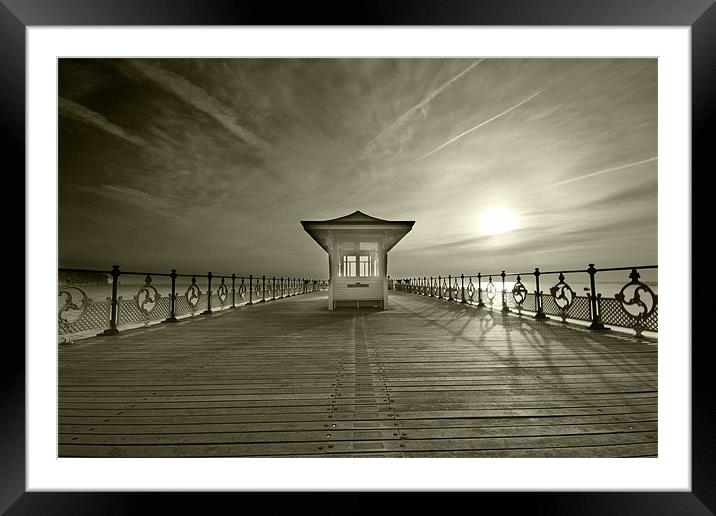 Sepia Swanage Pier Framed Mounted Print by Tony Bates