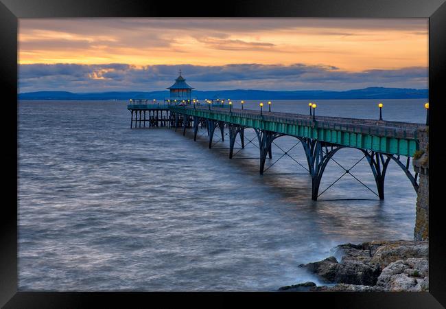 Clevedon Pier Framed Print by Tony Bates