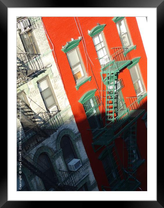 Tenement building New York Framed Mounted Print by Marja Ozwell