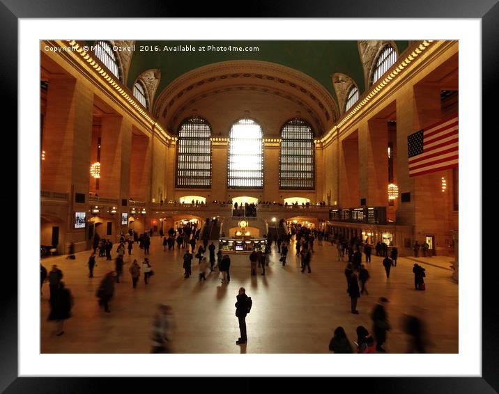 A moment of stillness at Central Station, New York Framed Mounted Print by Marja Ozwell