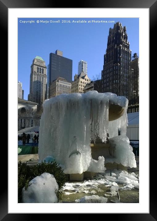 Frozen New York Framed Mounted Print by Marja Ozwell