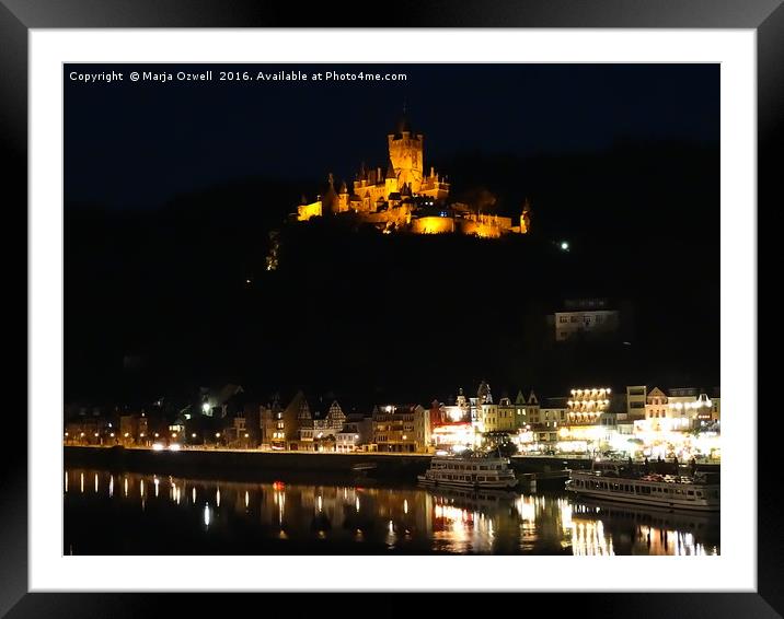    Cochem and Moselle at night                    Framed Mounted Print by Marja Ozwell