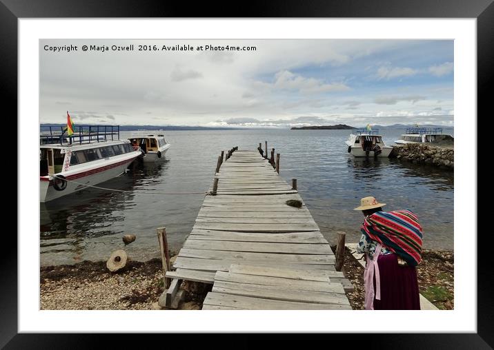 By a jetty Framed Mounted Print by Marja Ozwell