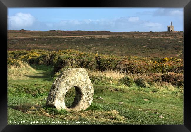 Men al Tol, Cornwall Framed Print by Lucy Antony