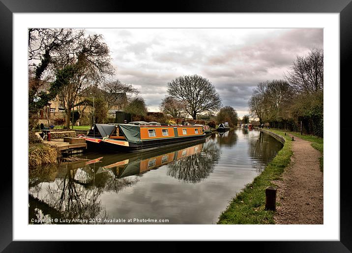 Lower Heyford Canal Framed Mounted Print by Lucy Antony