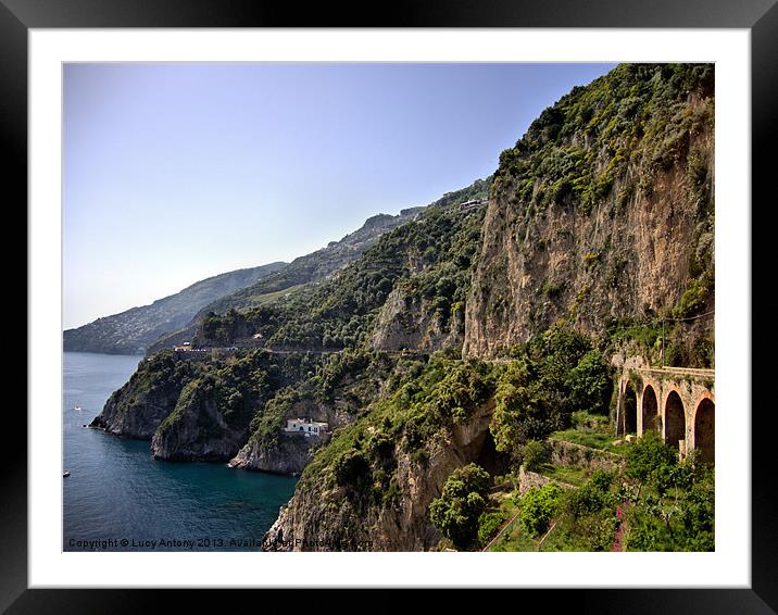 Amalfi Coast road, Italy Framed Mounted Print by Lucy Antony
