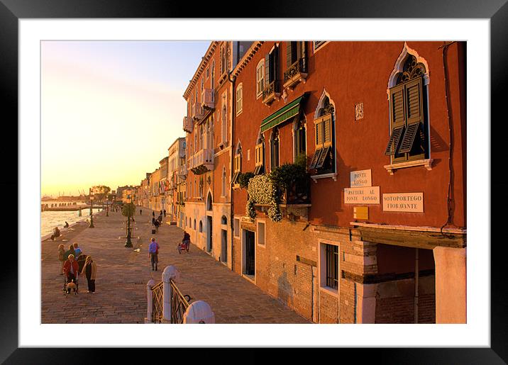Early Evening Zattere, Venice Framed Mounted Print by Lucy Antony