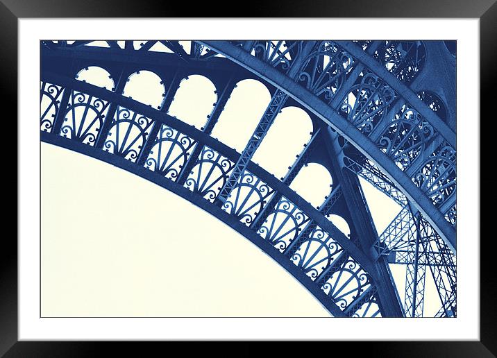 Eiffel Tower in Blue Framed Mounted Print by Lucy Antony