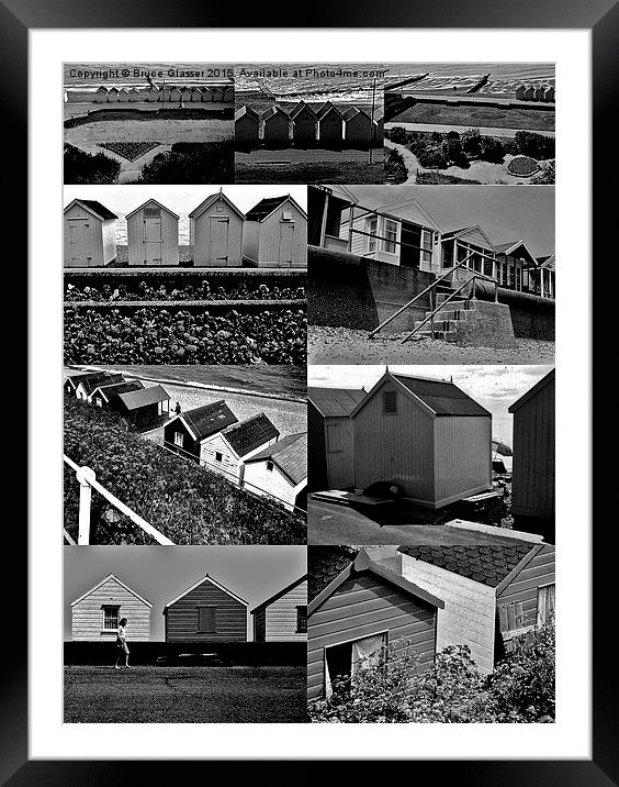  BEACH HUTS Framed Mounted Print by Bruce Glasser