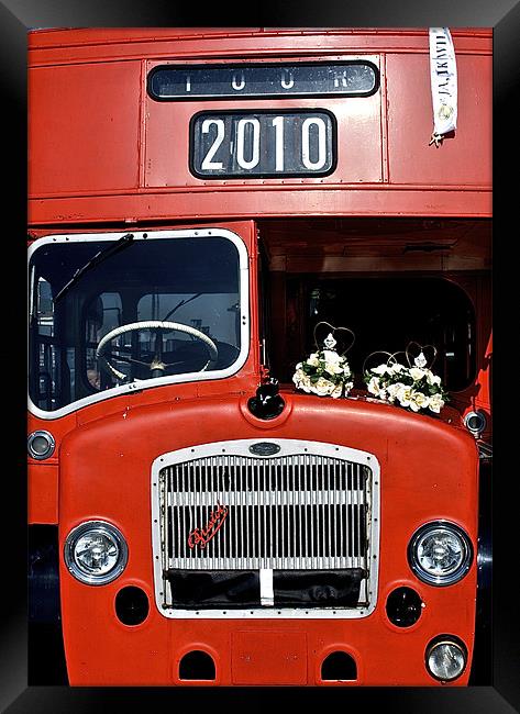 WEDDING BUS Framed Print by Bruce Glasser