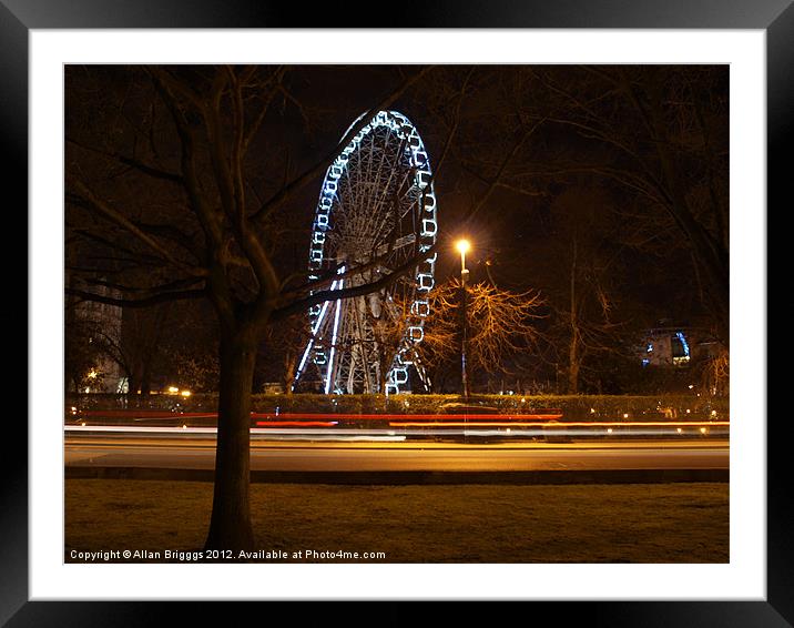 The York Wheel at night Framed Mounted Print by Allan Briggs