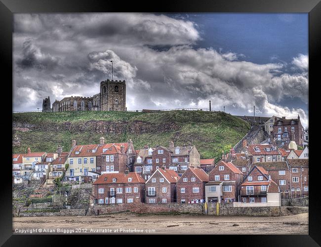 Whitby Church and Houses Framed Print by Allan Briggs