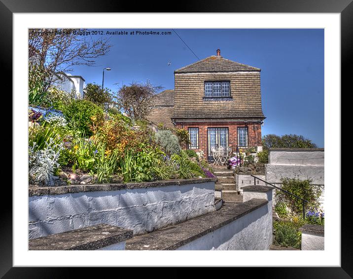 House in Filey with Blue Sky Framed Mounted Print by Allan Briggs