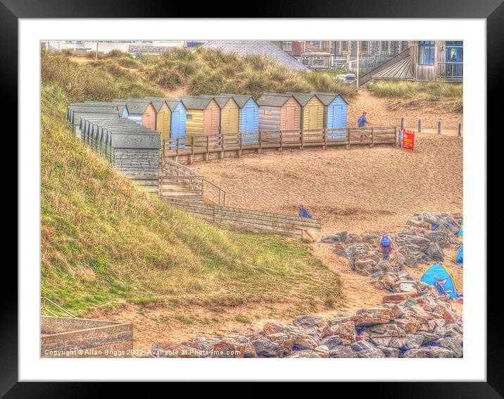 Beach Huts Framed Mounted Print by Allan Briggs