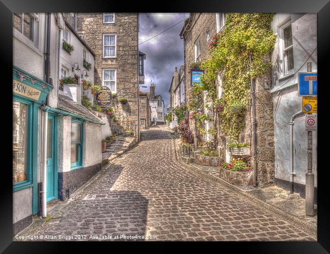 St. Ives Street Framed Print by Allan Briggs