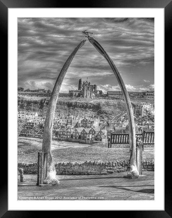 Whitby Whale Bone Arch Framed Mounted Print by Allan Briggs