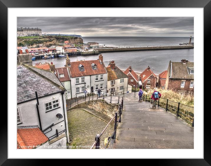 Whitby From The Steps Framed Mounted Print by Allan Briggs