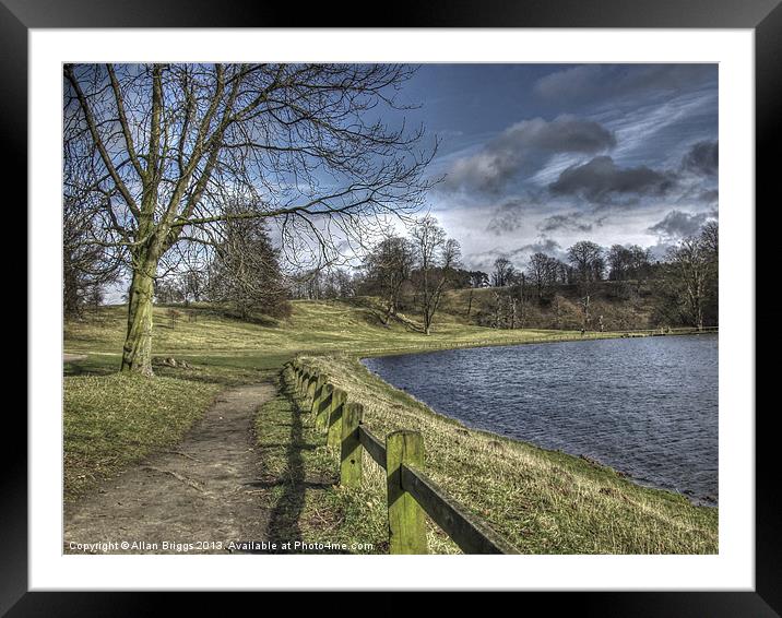 Lakeside Walk Framed Mounted Print by Allan Briggs