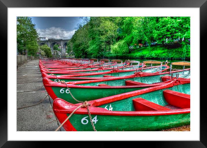 Knaresborough Rowing Boats Framed Mounted Print by Allan Briggs