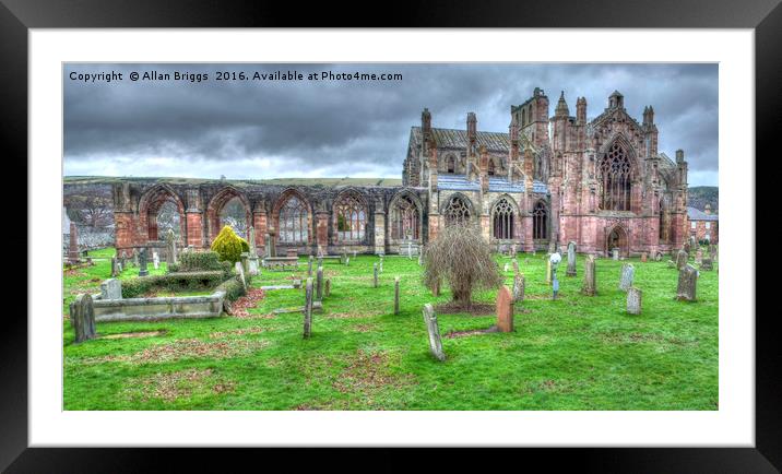 St Mary's Abbey, Melrose in the Scottish Boarders Framed Mounted Print by Allan Briggs