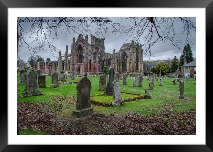 St Mary's Abbey, Melrose in the Scottish Boarders Framed Mounted Print by Allan Briggs