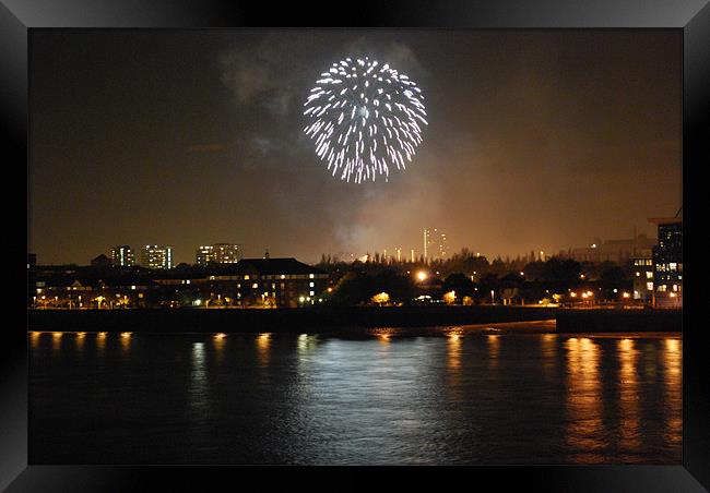 Fireworks Framed Print by Madeline Harris