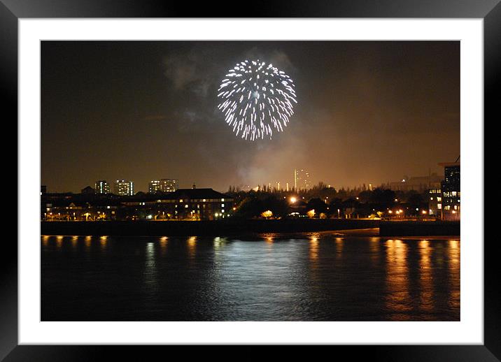 Fireworks Framed Mounted Print by Madeline Harris