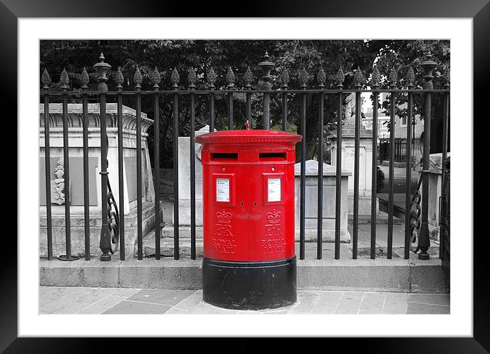 Red Letter Box Framed Mounted Print by Madeline Harris