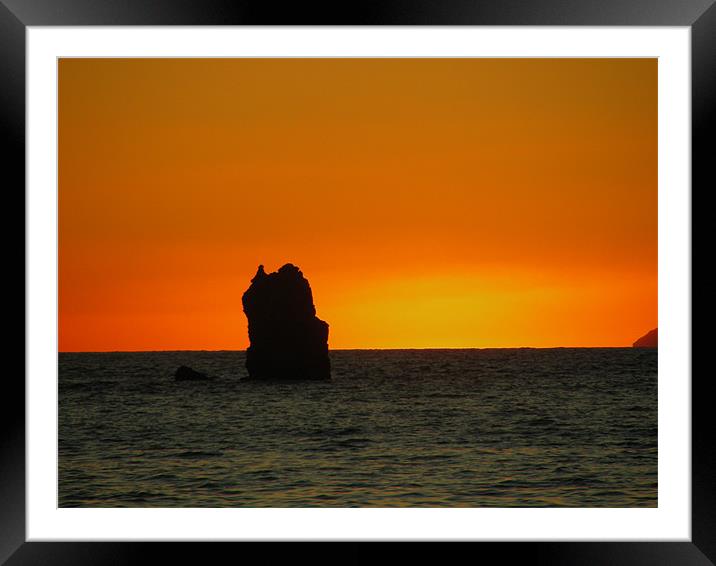 Sunset off the south coast of Sardinia Framed Mounted Print by Madeline Harris