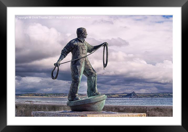 Fishermen memorial, Newlyn Framed Mounted Print by Chris Thaxter