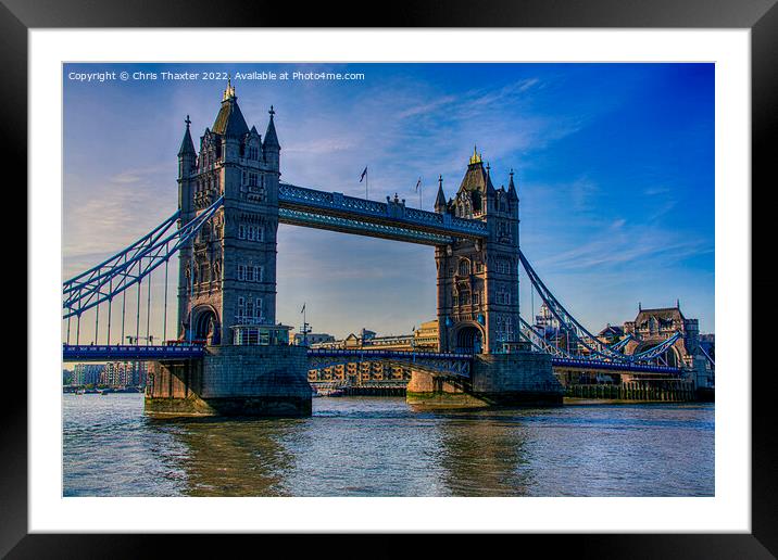 Tower Bridge A Glorious Sunrise Framed Mounted Print by Chris Thaxter