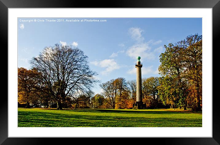 Bridgewater Monument in Autumn Framed Mounted Print by Chris Thaxter