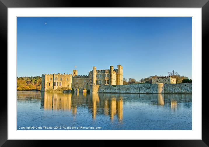 Leeds Castle on Ice Framed Mounted Print by Chris Thaxter