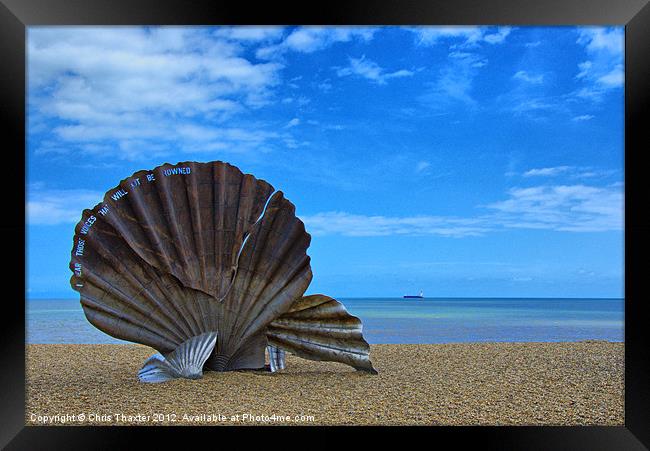 The Scallop. Aldeburgh Beach Framed Print by Chris Thaxter