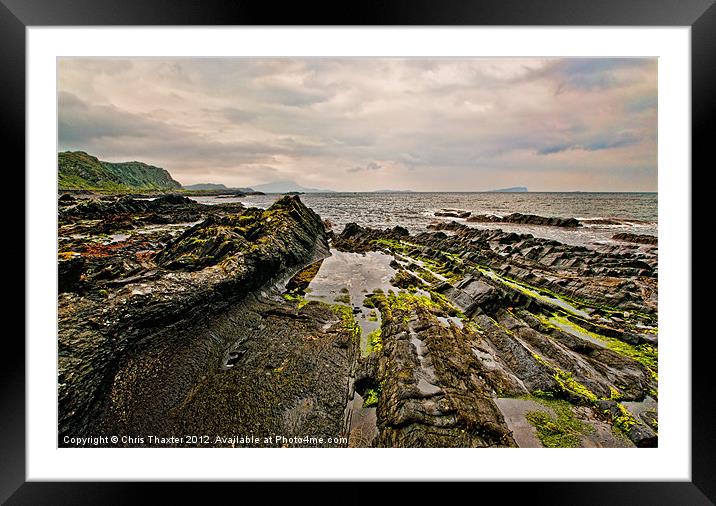 Low tide rocks Framed Mounted Print by Chris Thaxter