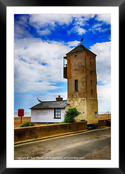 South Lookout Tower Aldeburgh Beach Framed Mounted Print by Chris Thaxter