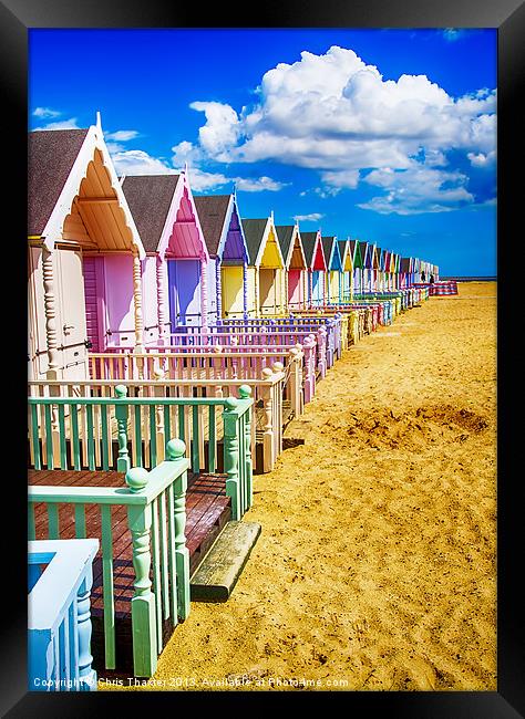 Pastel Beach Huts 2 Framed Print by Chris Thaxter