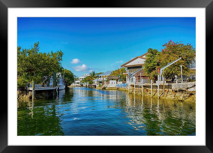 Key Largo Canal 3 Framed Mounted Print by Chris Thaxter