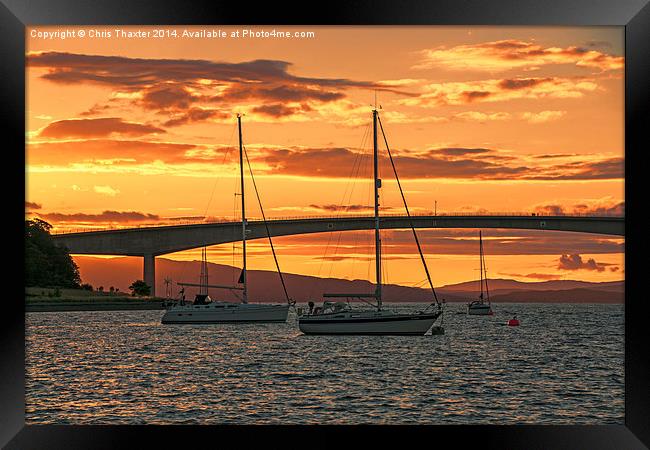 Skye Bridge Sunset Framed Print by Chris Thaxter