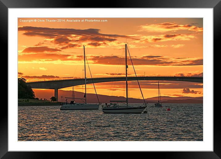 Skye Bridge Sunset Framed Mounted Print by Chris Thaxter