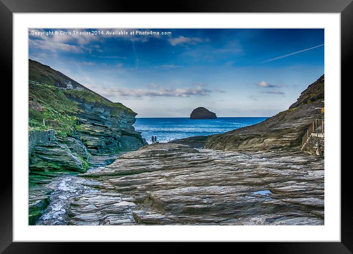 Trebarwith Strand Cornwall Framed Mounted Print by Chris Thaxter