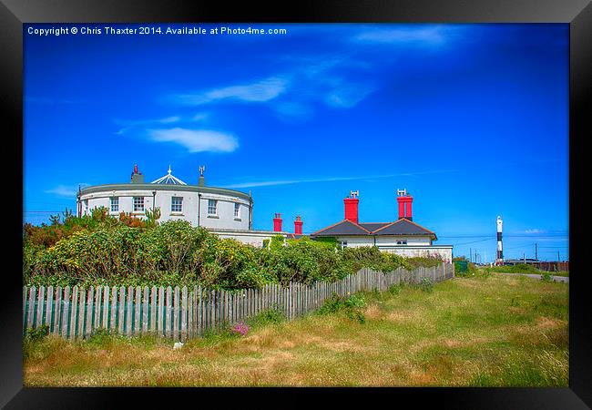 Dungeness Lighthouse Quarters Framed Print by Chris Thaxter