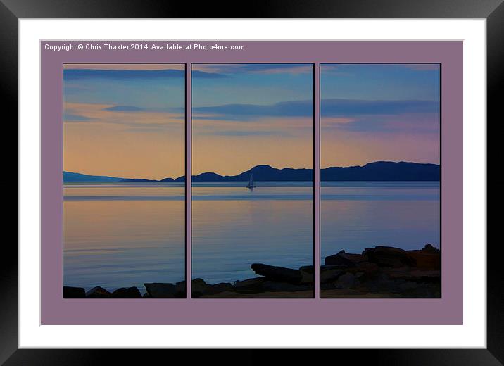Serenity Tryptych  Framed Mounted Print by Chris Thaxter