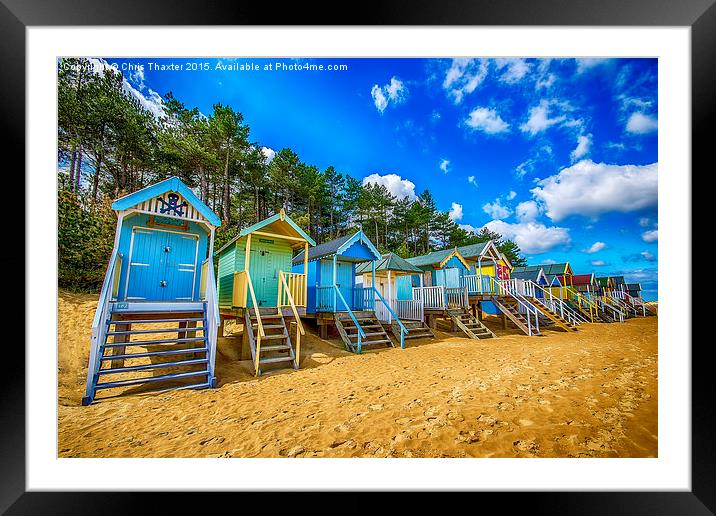  Coloured Beach Huts 2 Framed Mounted Print by Chris Thaxter
