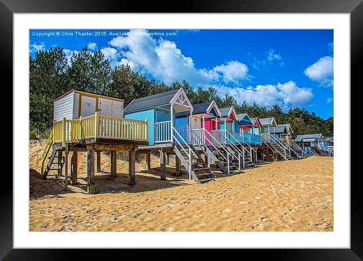  Coloured Beach Huts 3 Framed Mounted Print by Chris Thaxter