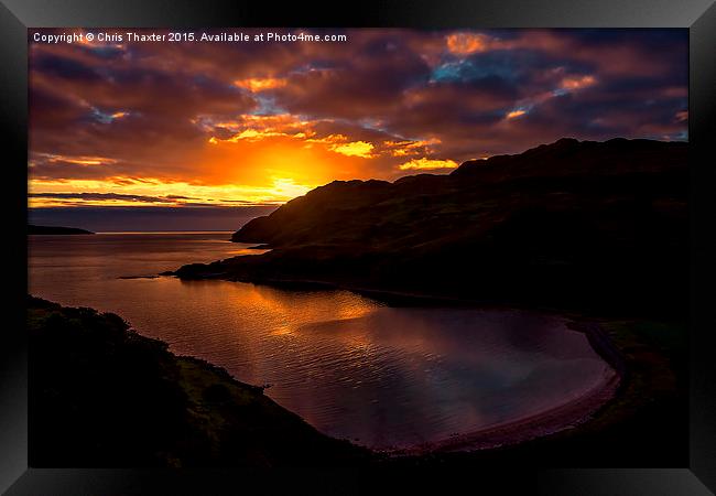 Camas nan Geall Sunset Ardnamurchan Scotland  Framed Print by Chris Thaxter