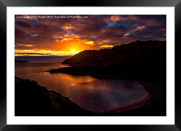 Camas nan Geall Sunset Ardnamurchan Scotland  Framed Mounted Print by Chris Thaxter