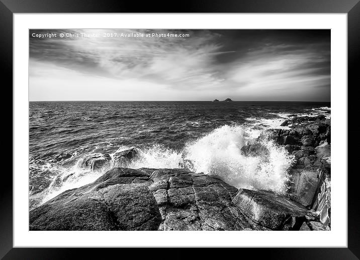 Cot Valley Porth Nanven Black and White Framed Mounted Print by Chris Thaxter